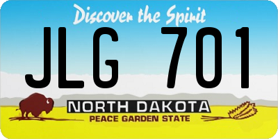 ND license plate JLG701
