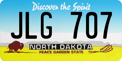 ND license plate JLG707