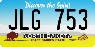 ND license plate JLG753
