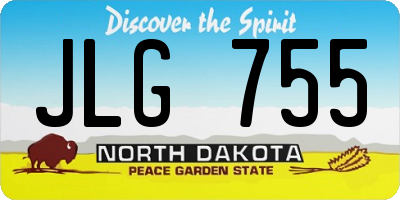 ND license plate JLG755