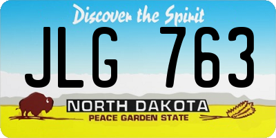 ND license plate JLG763