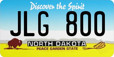 ND license plate JLG800