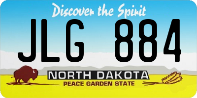ND license plate JLG884