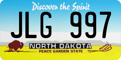 ND license plate JLG997
