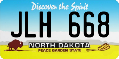 ND license plate JLH668