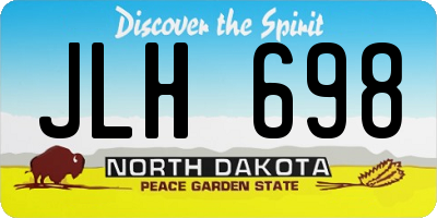 ND license plate JLH698
