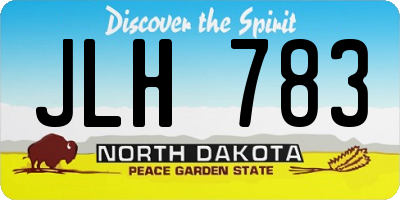 ND license plate JLH783