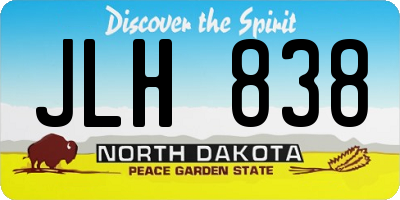 ND license plate JLH838
