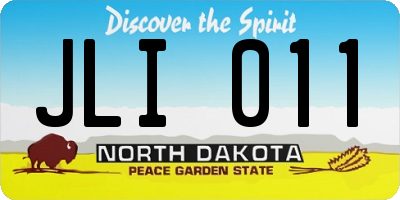 ND license plate JLI011