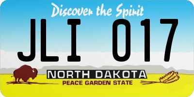 ND license plate JLI017