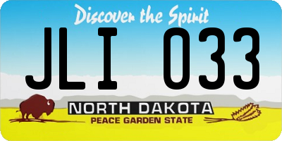 ND license plate JLI033