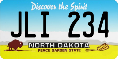 ND license plate JLI234