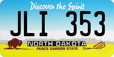 ND license plate JLI353