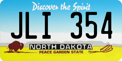 ND license plate JLI354