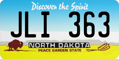 ND license plate JLI363