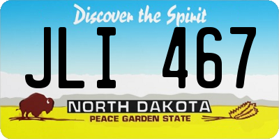 ND license plate JLI467