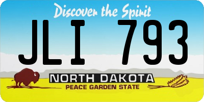 ND license plate JLI793