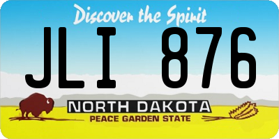 ND license plate JLI876