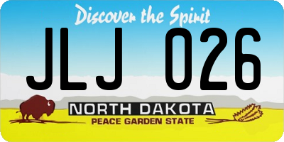ND license plate JLJ026