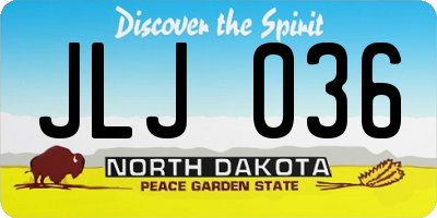 ND license plate JLJ036