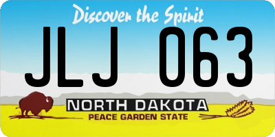 ND license plate JLJ063