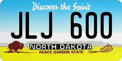 ND license plate JLJ600