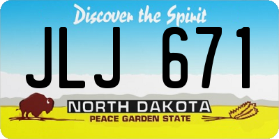 ND license plate JLJ671