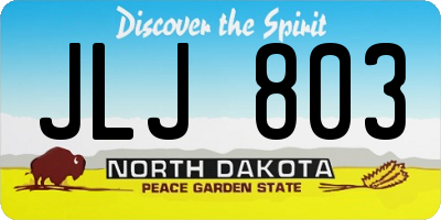 ND license plate JLJ803
