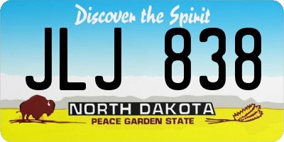 ND license plate JLJ838