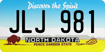 ND license plate JLJ981