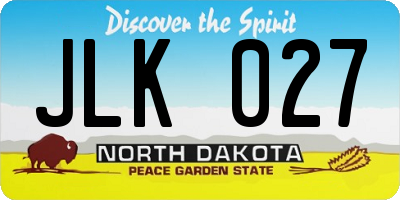 ND license plate JLK027