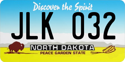 ND license plate JLK032
