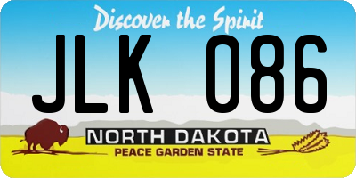 ND license plate JLK086