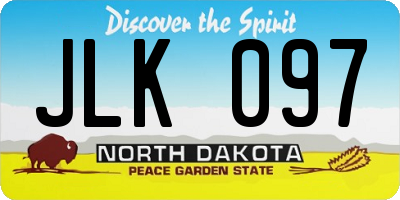 ND license plate JLK097