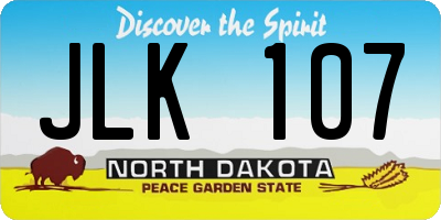 ND license plate JLK107