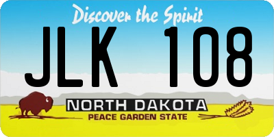 ND license plate JLK108