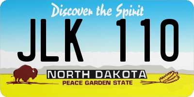 ND license plate JLK110