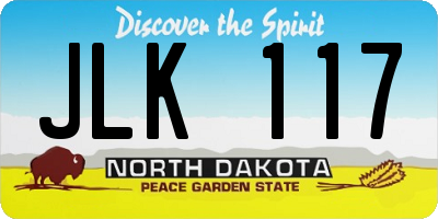 ND license plate JLK117
