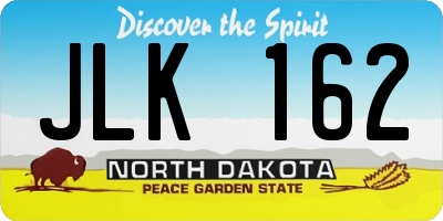 ND license plate JLK162