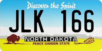 ND license plate JLK166