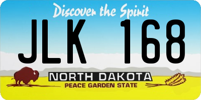 ND license plate JLK168