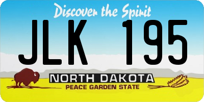 ND license plate JLK195