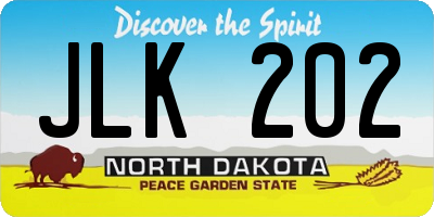 ND license plate JLK202
