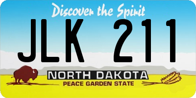 ND license plate JLK211