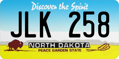 ND license plate JLK258
