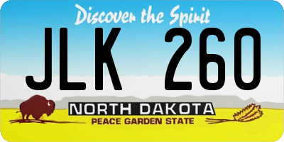 ND license plate JLK260