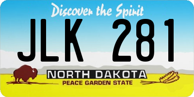 ND license plate JLK281