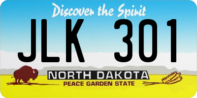 ND license plate JLK301