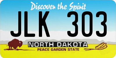 ND license plate JLK303