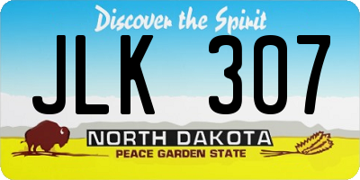 ND license plate JLK307